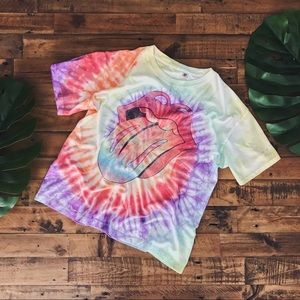 NWOT Hand-Dyed The Rolling Stones Trippy Tee